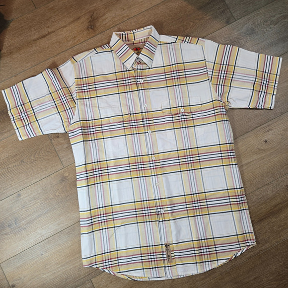 Larry Mahan Cowboy Collection Shirt Mens M Plaid Short Sleeve Western Button Up - Picture 1 of 7